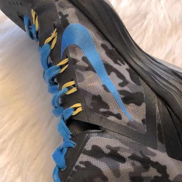 Nike Hyperdunk Black Camo and Blue Basketball Sneakers - Picture 4 of 9